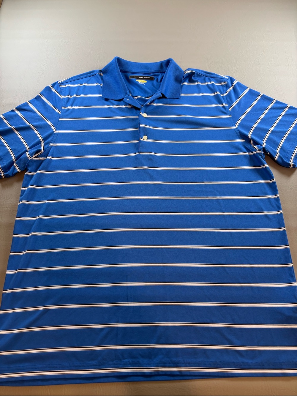 Greg Norman Collection Royal Blue Striped Polo Size XL